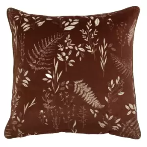 Furn Fearne Botanical Cushion Cover (50 x 50 cm) (Brick)