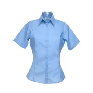 Kustom Kit Womens/Ladies Short Sleeve Business/Work Shirt (10) (Light Blue)