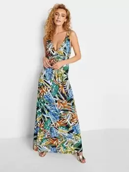 Long Tall Sally Palm Print Maxi Dress, Green, Size 18, Women