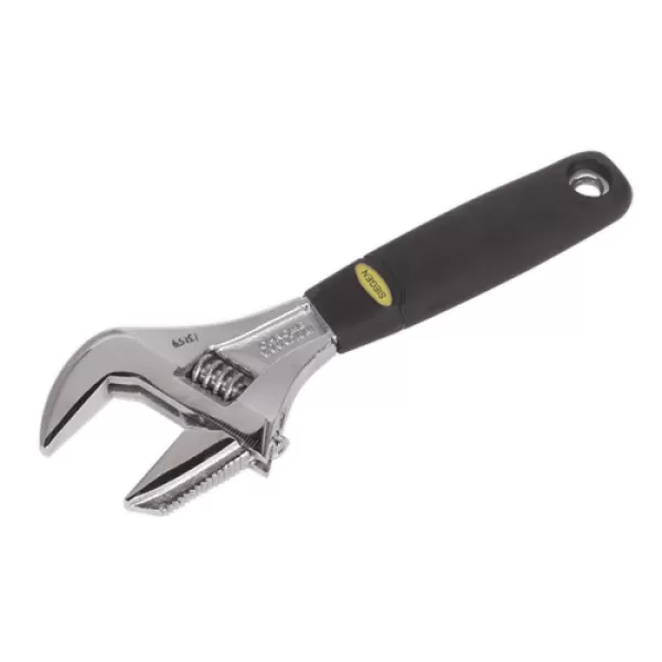 Genuine SEALEY S0854 Adjustable Wrench with Extra-Wide Jaw Capacity 200mm