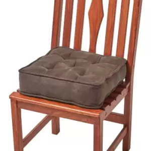 Chocolate Brown Faux Suede Dining Chair Booster Cushion - Brown - Homescapes