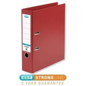 Elba A4 Polypropylene Lever Arch File 70mm Red Pack of 10