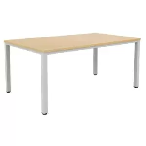 Fraction Infinity 240 x 120 Meeting Table - Nova Oak With Silver Legs