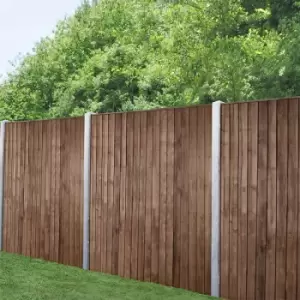 Forest 6' x 6' Brown Pressure Treated Vertical Closeboard Fence Panel (1.83m x 1.85m)