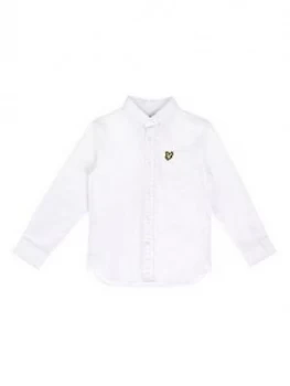 Lyle & Scott Boys Oxford Long Sleeve Shirt, White, Size 5-6 Years