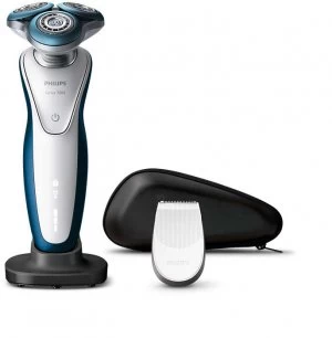 Philips Series 7000 Wet & Dry Mens Electric Shaver - S7521/12 -White/ Blue