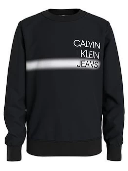 Calvin Klein Jeans Boys Institutional Spray Sweatshirt - Black