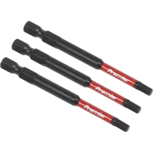 Sealey Impact Power Tool Hexagon Screwdriver Bits Hex 4mm 75mm Pack of 3