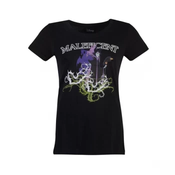 Disney - Maleficent Gel Printed Womens Small T-Shirt - Black