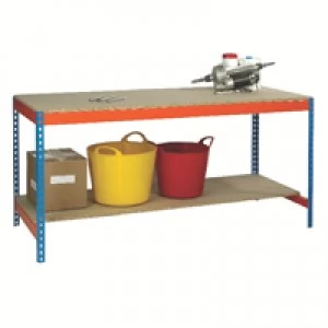 Slingsby Blue and Orange Workbench With Lower Shelf L1800xW750xD900mm 378931