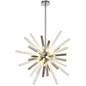 Luminosa Lighting - Ceiling Pendant 16 Light G9, Smoked & Frosted, Polished Chrome