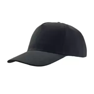 Atlantis Liberty Five Heavy Brush Cotton 5 Panel Cap (One Size) (Black)