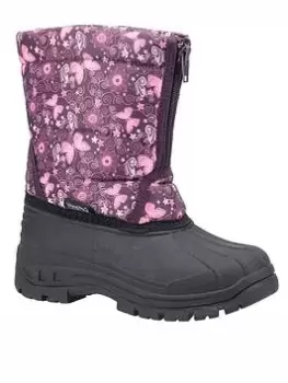 Cotswold ICEBERG BUTTERFLY SNOW BOOTS, Purple, Size 7 Younger