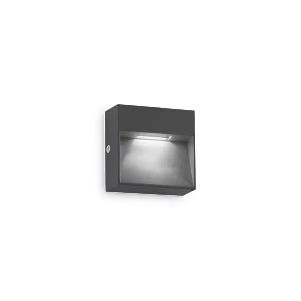 Dedra Integrated LED Outdoor Square Flush Wall Lamp Anthracite 160Lm 3000K IP65