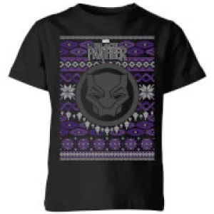 Marvel Avengers Black Panther Kids Christmas T-Shirt - Black - 5-6 Years