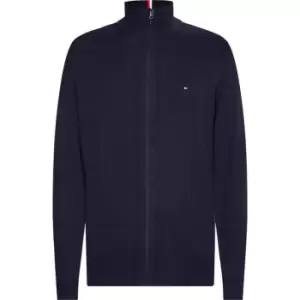 Tommy Hilfiger Pima Org Ctn Cashmere Zip Thru - Blue