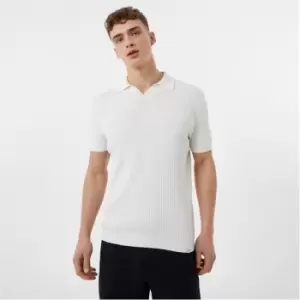 Jack Wills Knitted Ribbed Polo - White