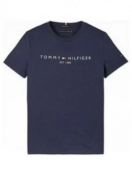 Tommy Hilfiger Boys Short Sleeve Essential Logo T-Shirt - Navy, Size 7 Years