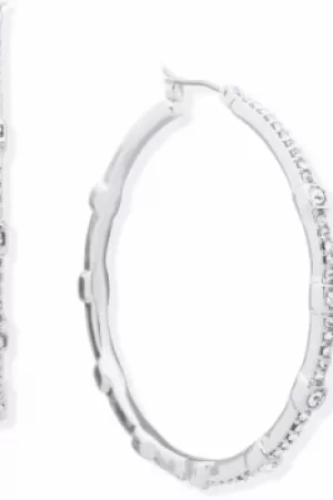 DKNY Jewellery Silver Coloured Large Cuve Hoop Earrings 60558722-G03