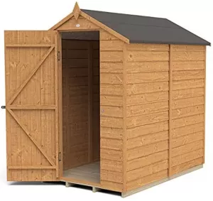 Forest Garden 6 x 4ft Apex Overlap Dip Treated Windowless Shed with Assembly