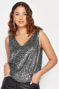 Tall Sequin V-Neck Cami Top