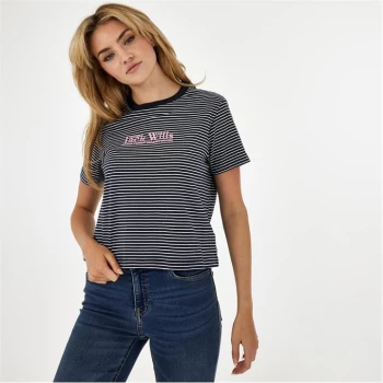 Jack Wills Milsom Boxy T-Shirt - Navy Stripe