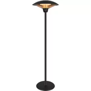 electriQ Mushroom Style Electric Infrared Patio Heater - 2.1kW with 3 Heat Settings in Black