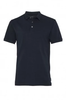 Mens French Connection Parched Textured Pique Polo Shirt Marine