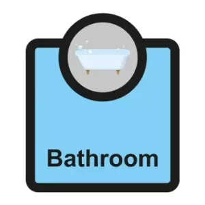 Bathroom Sign, Self Adhesive Foamex (266mm x 310mm)