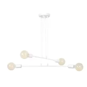 Multipo White Multi Arm Pendant Ceiling Light 4x E27