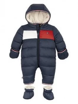 Tommy Hilfiger Baby Boys Flag Snowsuit, Navy, Size 12-18 Months