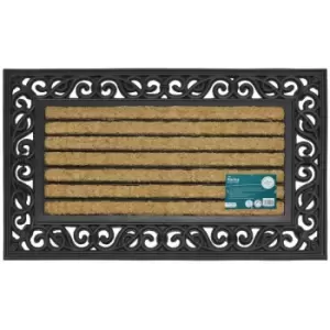 Karina Heavy Duty Rubber Coir Door Mat, 45 x 75cm - JVL