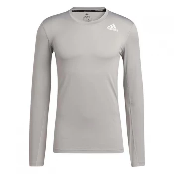 adidas Techfit Compression Long-Sleeve Top Mens - Mgh Solid Grey