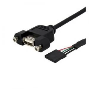 StarTech.com 3ft Panel Mount USB Cable USB A to Motherboard Header Cable F/F