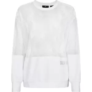 Calvin Klein Performance Mesh Pullover Sweatshirt - White