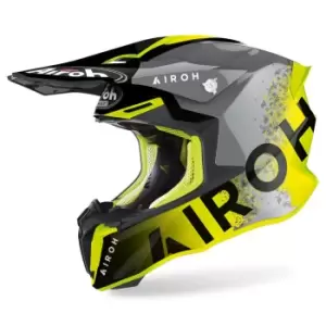 Airoh Twist 2.0 Bit Motocross Helmet, grey-yellow, Size L, grey-yellow, Size L