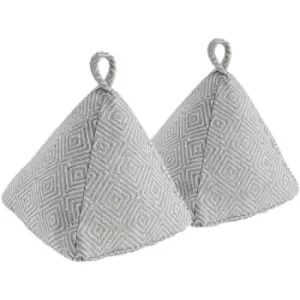 Nicola Spring - Chevron Door Stops - 20cm - Grey - Pack of 2