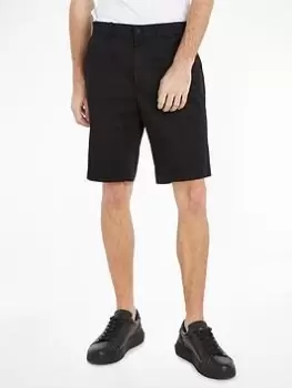 Calvin Klein Satin-stretch Slim Short, Black, Size 36, Men