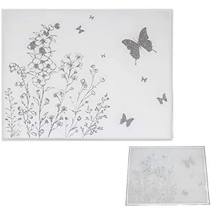 Mirror White Glass Butterfly Set Of 2 Placemats By Lesser & Pavey