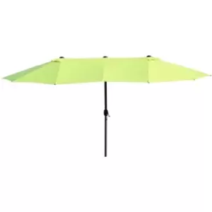 Outsunny Sun Umbrella Canopy Double Sided Garden Patio Shade Brown 4.6M Green