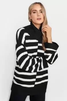 Tall Stripe Print Roll Neck Jumper