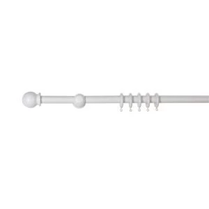 Colours White Fixed Length Curtain Pole L180cm