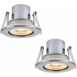 Loops - 2 pack Recessed Tiltable Ceiling Downlight - 8.5W Warm White LED Satin Nickel