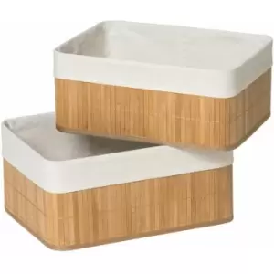 Premier Housewares Kankyo Bamboo Storage Boxes Set of 2