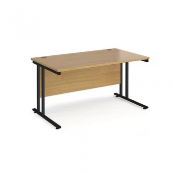 Maestro 25 straight desk 1400mm x 800mm Black cantilever leg frame,