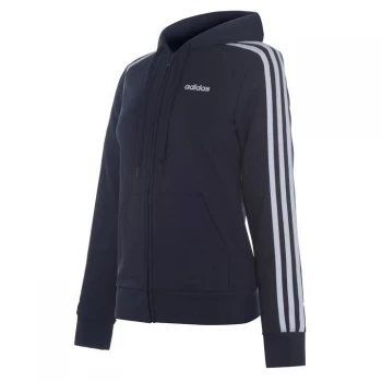 adidas 3 Stripe Zip Fleece Track Hoodie Ladies - Legend Ink