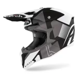 Airoh Wraap Raze Motocross Helmet, black-white, Size S, black-white, Size S