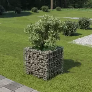 Gabion Raised Bed Galvanised Steel 50x50x50cm - Silver - Vidaxl