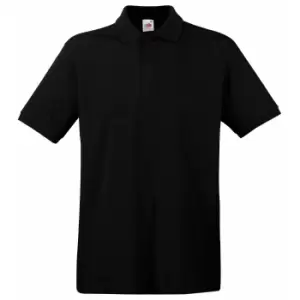 Fruit Of The Loom Premium Mens Short Sleeve Polo Shirt (M) (Black)