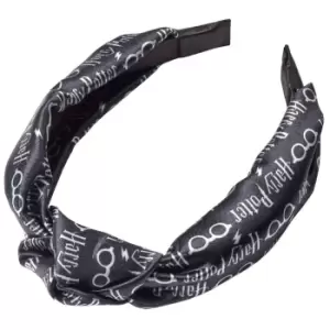 Harry Potter Knotted Headband (One Size) (Black/White)